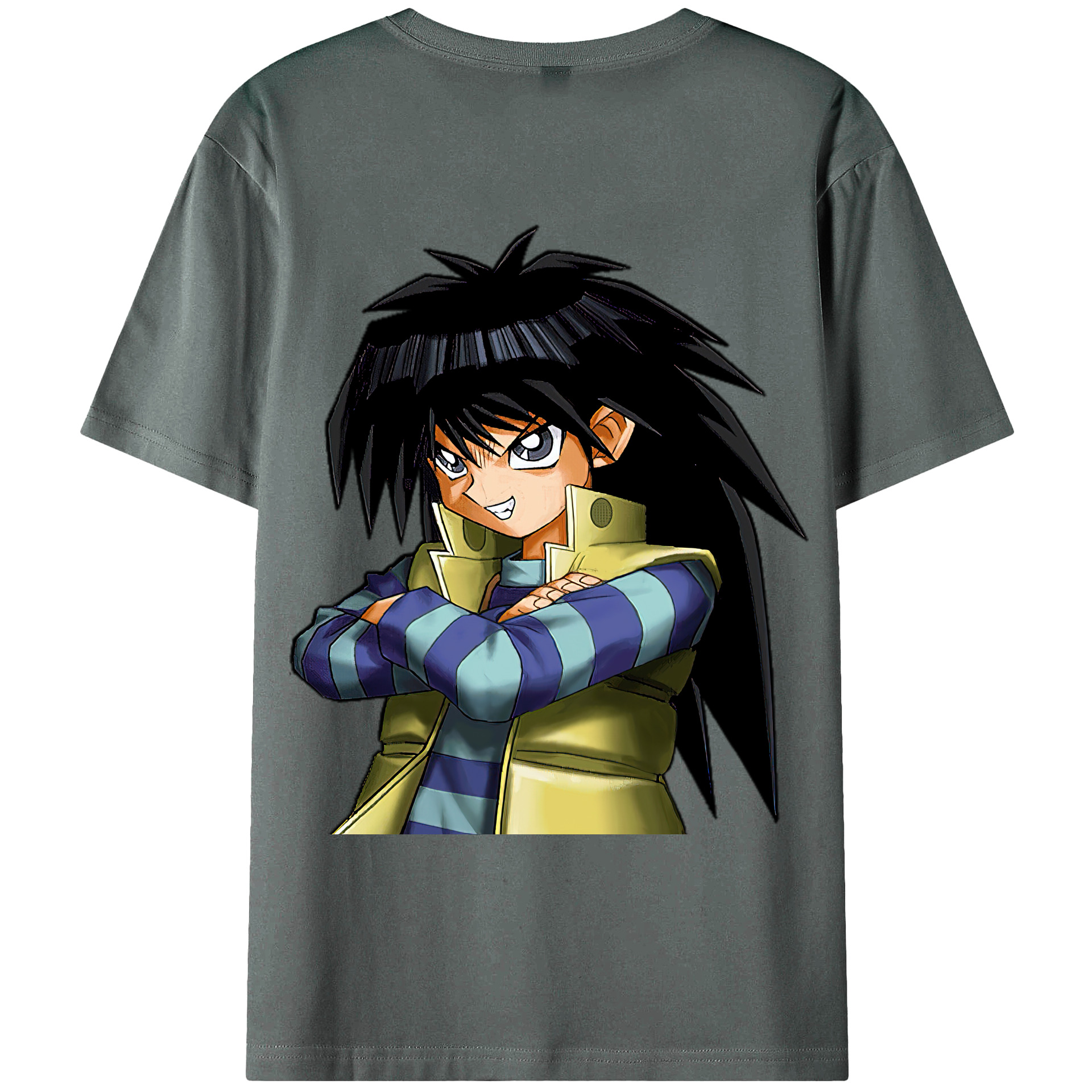 （画像用） 遊☆戯☆王 Yu-Gi-Oh! 綿100％ メンズ半袖Tシャツ（バックプリント） 通気性